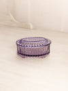Fenton Small Oval Purple Glass Lidded Dish