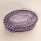 Fenton Small Oval Purple Glass Lidded Dish