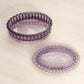 Fenton Small Oval Purple Glass Lidded Dish