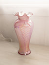 Fenton Tall Pink Iridescent Cased Iridescent Glass Vase