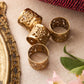 Floral Detailed Brass Napkin Rings (Set of 4)