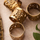 Floral Detailed Brass Napkin Rings (Set of 4)
