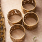 Floral Detailed Brass Napkin Rings (Set of 4)