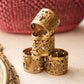 Floral Detailed Brass Napkin Rings (Set of 4)
