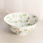 Medium White Ceramic Hand-Painted Multicolor Floral Bowl