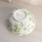 Medium White Ceramic Hand-Painted Multicolor Floral Bowl