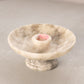 Footed Grey Alabaster Stone Taper Candleholder