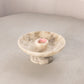 Footed Grey Alabaster Stone Taper Candleholder