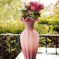 Vintage Fenton Tall Rose Satin Pink Glass Ruffled Vase