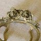 Gold Tone Metal & Clear Glass Floral Soap Dish
