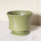 Vintage McCoy Pottery Floraline Green Footed Ceramic Planter
