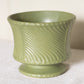 Vintage McCoy Pottery Floraline Green Footed Ceramic Planter