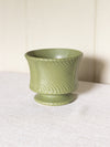 Vintage McCoy Pottery Floraline Green Footed Ceramic Planter