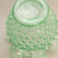 Vintage Small Light Green Glass Ruffled Hobnail Vase
