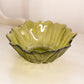 Vintage Indiana Glass Lily Pons Avocado Green Flower Bowl