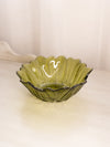 Vintage Indiana Glass Lily Pons Avocado Green Flower Bowl