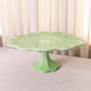 Large Green Milk Glass Scalloped Cake Stand