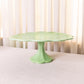 Large Green Milk Glass Scalloped Cake Stand
