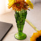 Vintage Medium Green Glass Moon & Star Vase