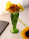 Vintage Medium Green Glass Moon & Star Vase