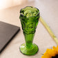 Vintage Medium Green Glass Moon & Star Vase