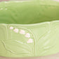 Green & White Oval Lily of the Valley Ceramic Planter