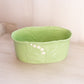 Green & White Oval Lily of the Valley Ceramic Planter
