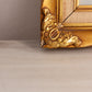 Horizontal Peachy Pink Light Blue Floral Painting w/ Ornate Gold Frame