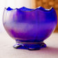 Vintage Imperial Glass Medium Blue Iridescent Glass Bowl