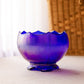 Vintage Imperial Glass Medium Blue Iridescent Glass Bowl