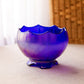 Vintage Imperial Glass Medium Blue Iridescent Glass Bowl