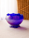 Vintage Imperial Glass Medium Blue Iridescent Glass Bowl
