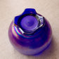 Vintage Imperial Glass Medium Blue Iridescent Glass Bowl