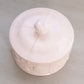Vintage Jeannette Glass Shell Pink Milk Glass Floral Lidded Jar
