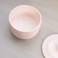 Vintage Jeannette Glass Shell Pink Milk Glass Floral Lidded Jar