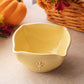 Kelly Brooke Pottery Medium Square Yellow Bowl with Flower Details