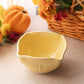 Kelly Brooke Pottery Medium Square Yellow Bowl with Flower Details