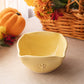 Kelly Brooke Pottery Medium Square Yellow Bowl with Flower Details