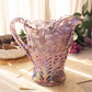 Vintage LE Smith Iridescent Purple Floral Dogwood Pitcher