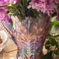 Vintage LE Smith Iridescent Purple Floral Dogwood Pitcher