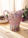 Vintage LE Smith Iridescent Purple Floral Dogwood Pitcher