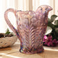 Vintage LE Smith Iridescent Purple Floral Dogwood Pitcher