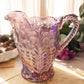 Vintage LE Smith Iridescent Purple Floral Dogwood Pitcher