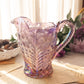 Vintage LE Smith Iridescent Purple Floral Dogwood Pitcher