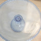 Vintage LE Smith Large Blue Glass Hobnail Cake Stand