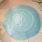 Large Blue Opalescent Textured Glass 5-Petal Scalloped Plate