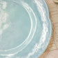 Large Blue Opalescent Textured Glass 5-Petal Scalloped Plate