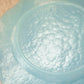 Large Blue Opalescent Textured Glass 5-Petal Scalloped Plate