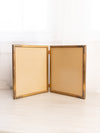 Large Brass Double Folding Frame with Floral Accents