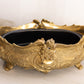 Large Brass Floral Jardinière with Metal Insert (Made in Italy)